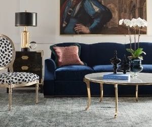 Mixing modern furniture with unique vintage home furnishings