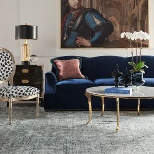 Mixing modern furniture with unique vintage home furnishings