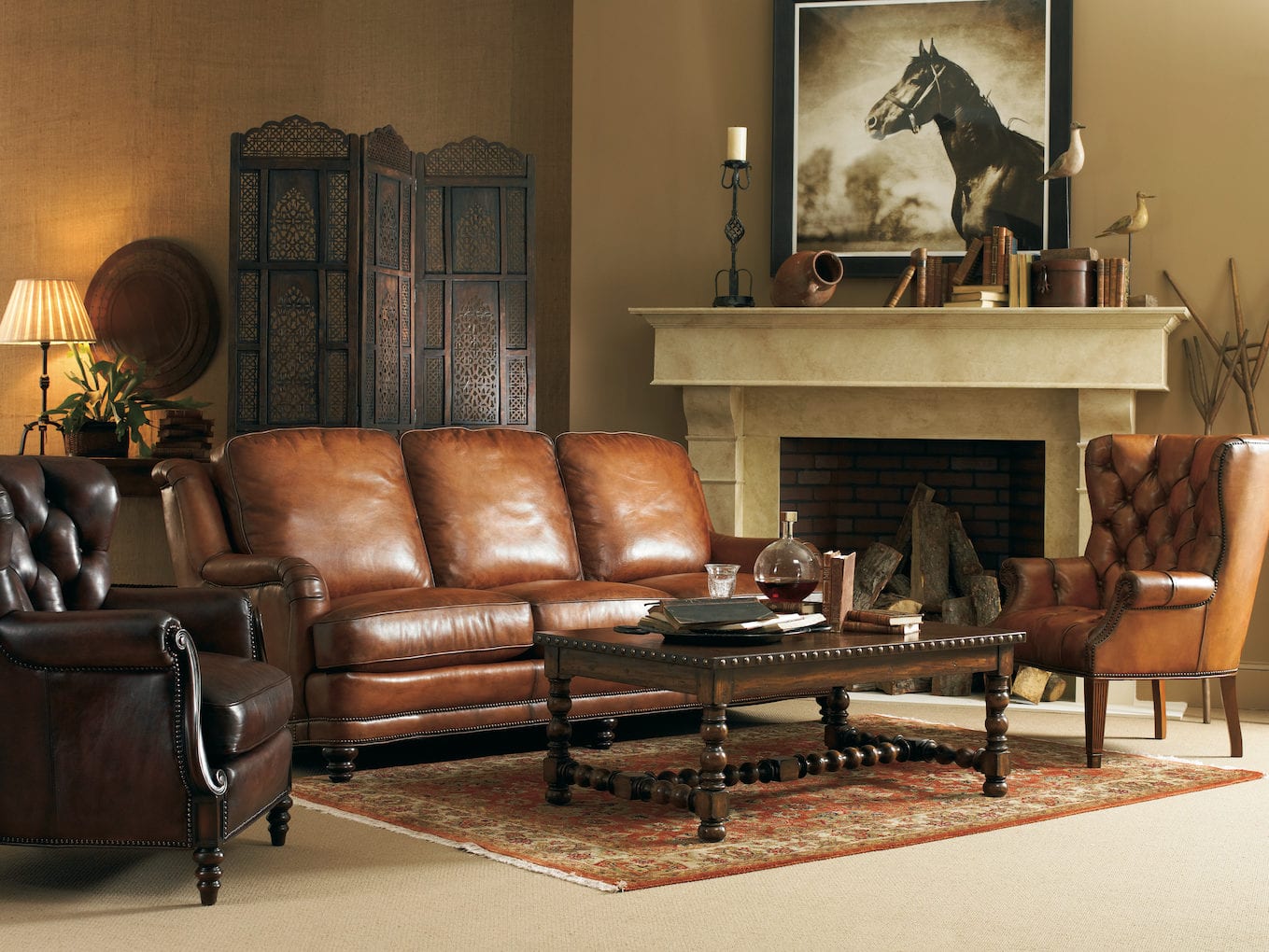 Leather Couch in Living Room