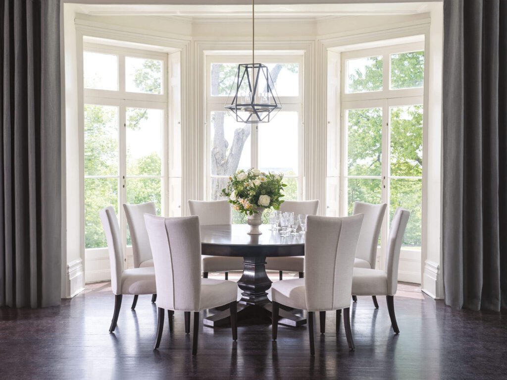 a white dining room set