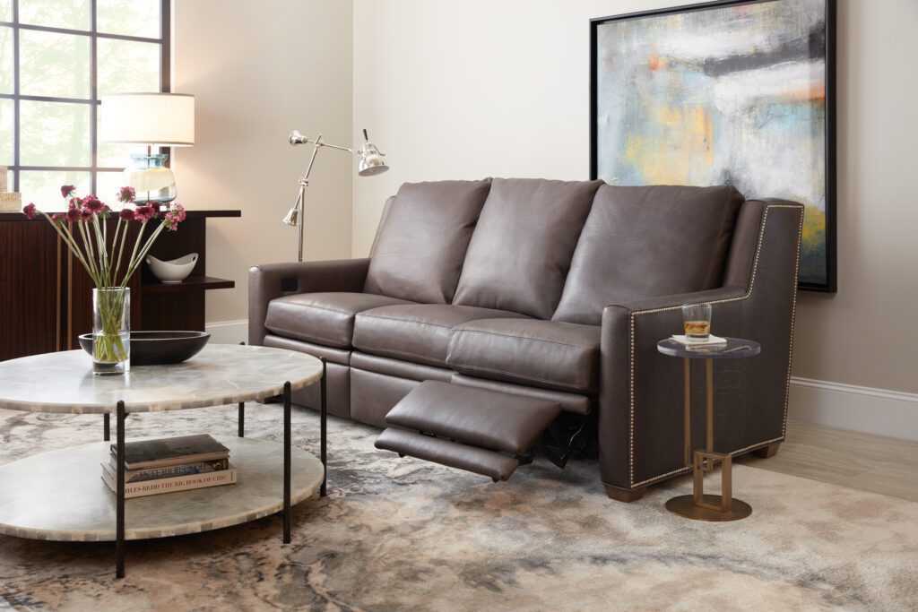 a brown sofa recliner 